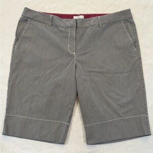 Women's Ann Taylor Loft Navy Pinstripes Casual Stretch Bermuda Shorts